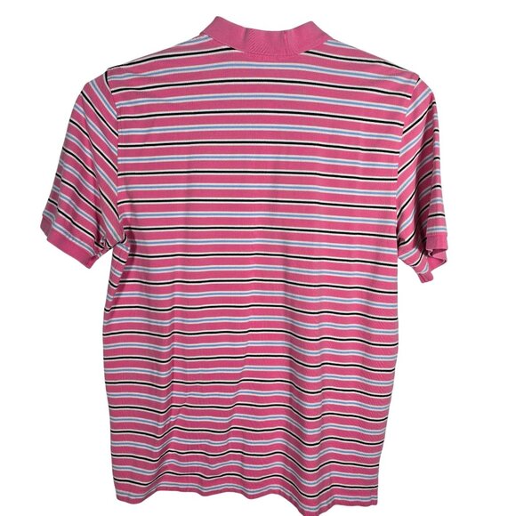 Brooks Brothers Golf Polo Shirt XXL Men's Pink Striped Logo Short Sleeve - Picture 3 of 5